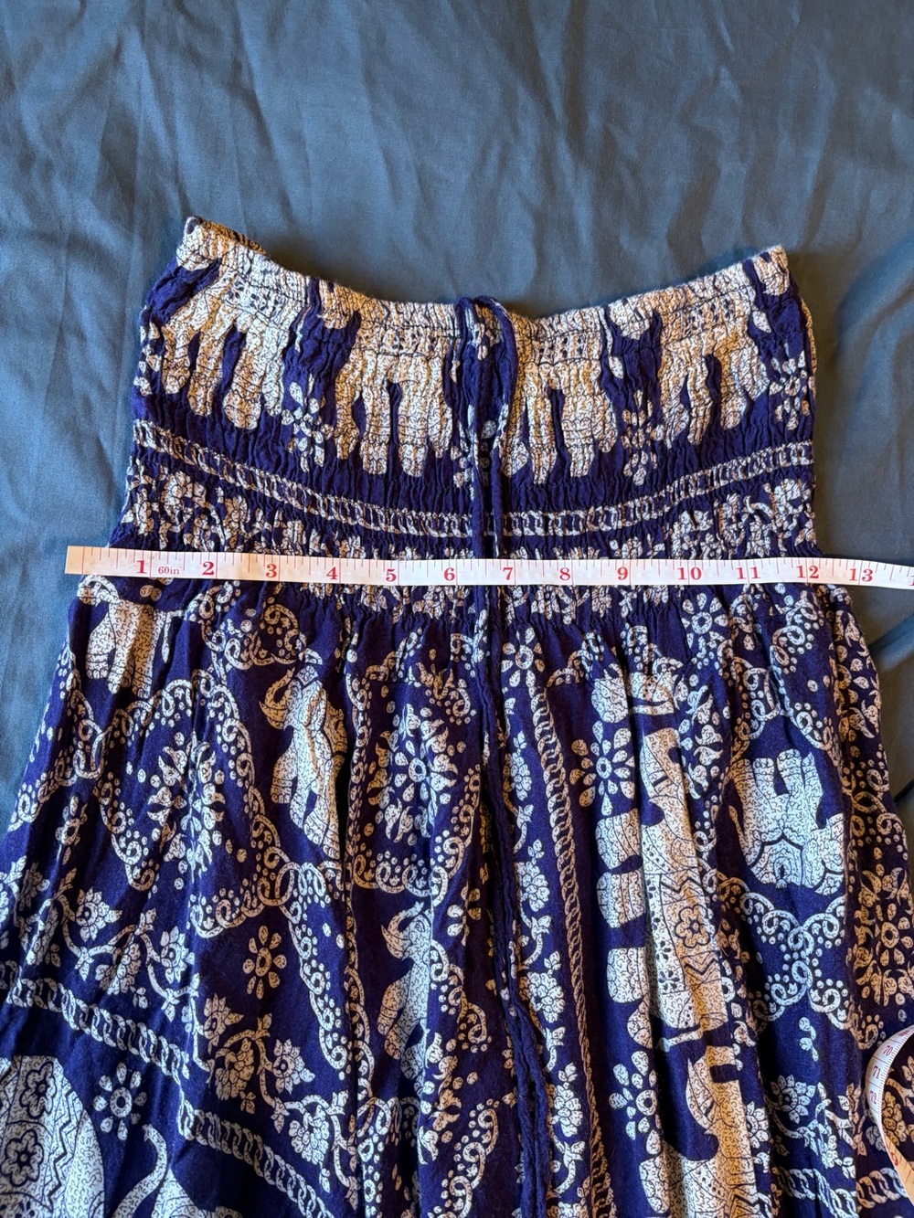 Navy & White Elephant Print Harem Pants - Picture 3 of 3
